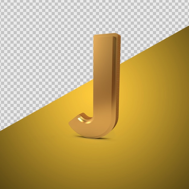 PSD 3d render alphabet gold