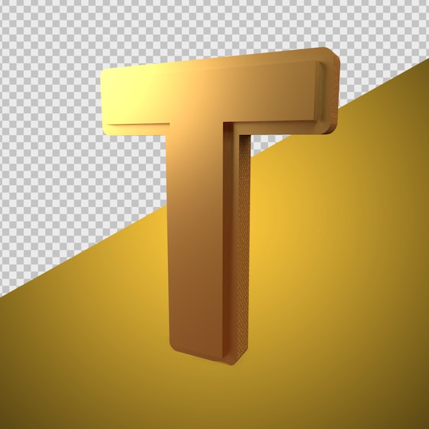 3D визуализация алфавита золото