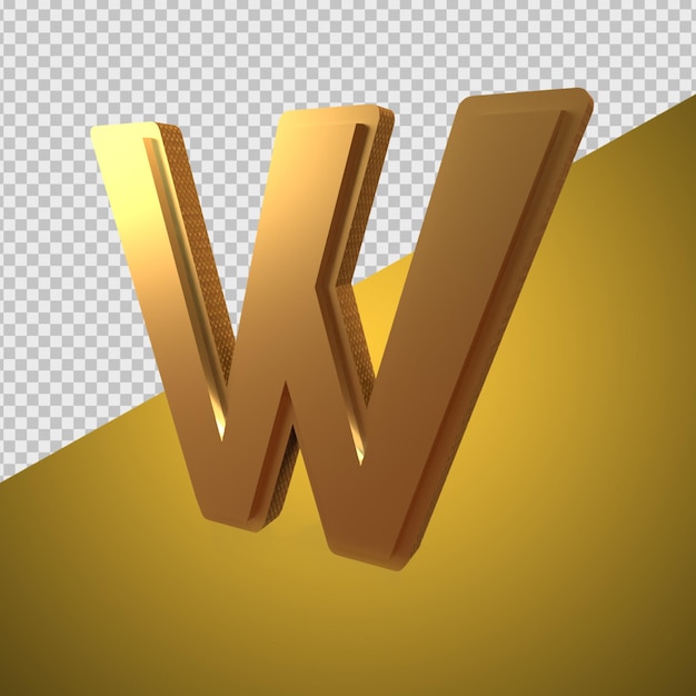 PSD 3d render alphabet gold