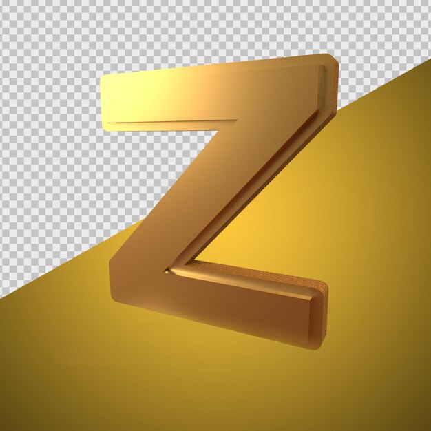 PSD 3d render alphabet gold