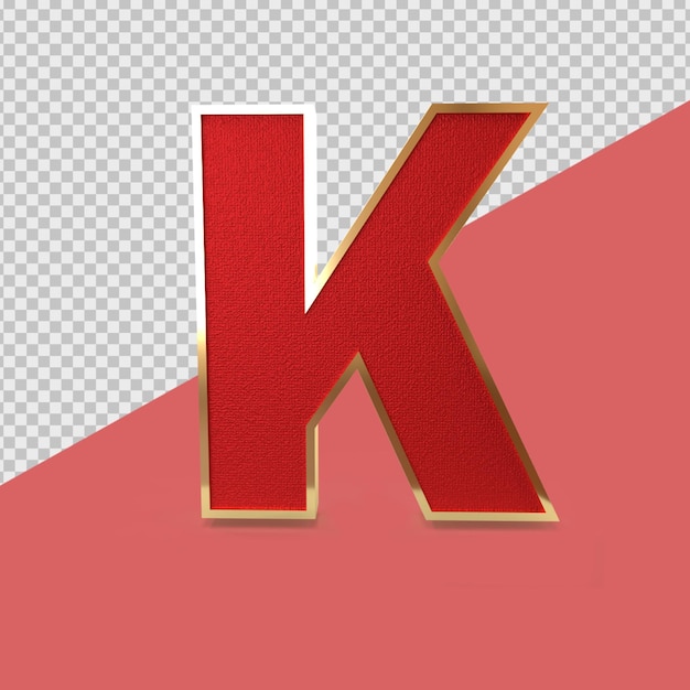 3d render alphabet k