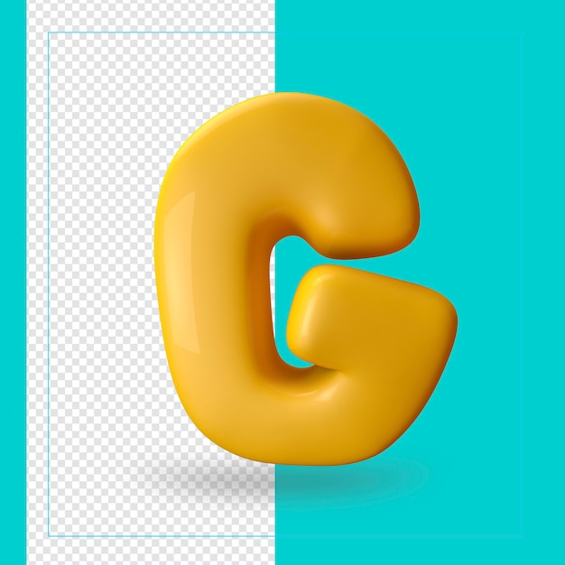 PSD 3d render of alphabet letter g