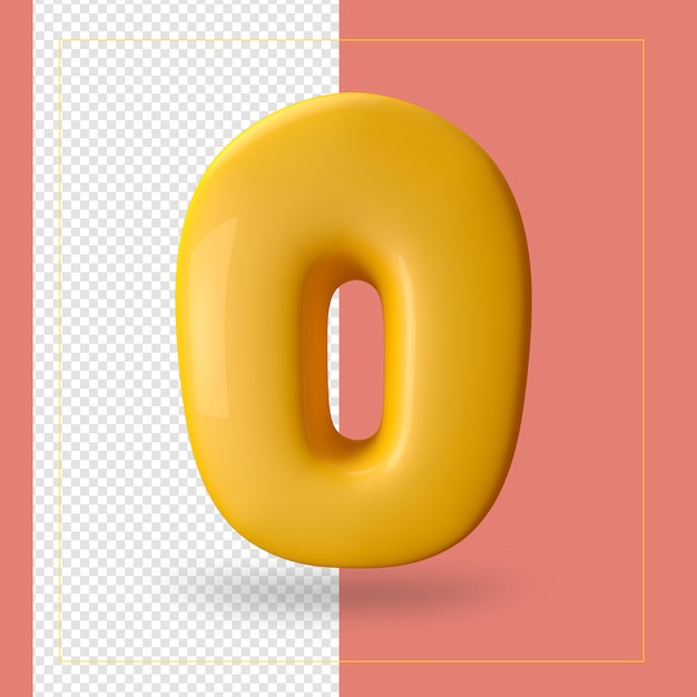 3D визуализация буквы O алфавита