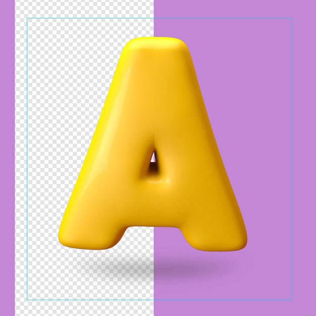 3d render of alphabet letter a