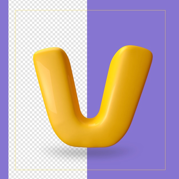 PSD 3d render of alphabet letter