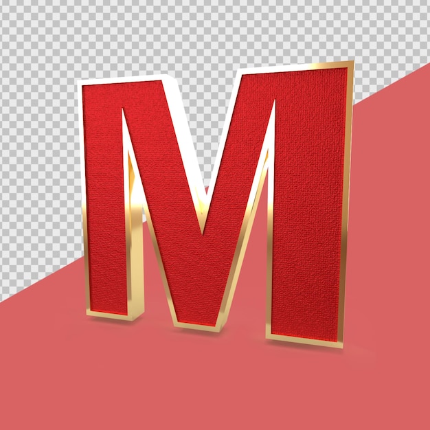 PSD 3d render alphabet m