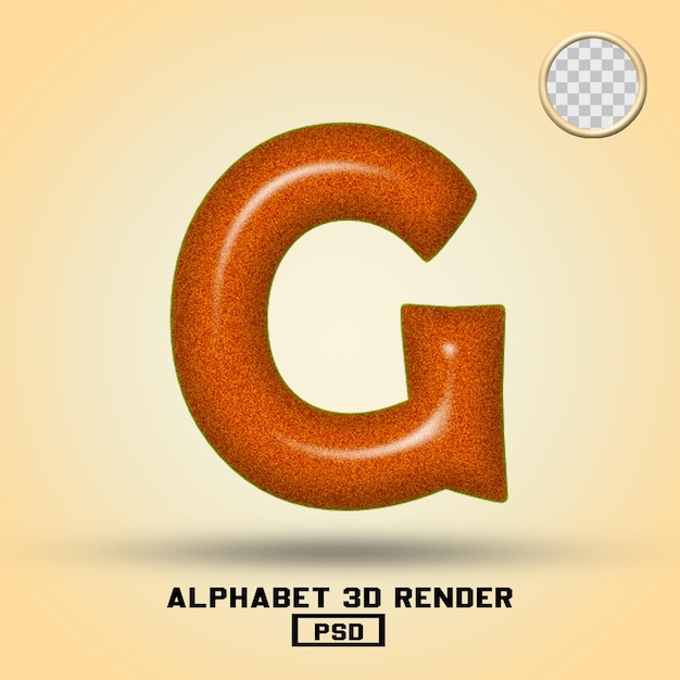 3d rende il colore del rumore arancione dell'alfabeto