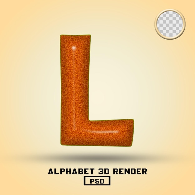 3d render alphabet orange noise color