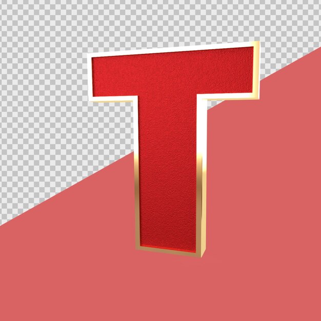 3d render alphabet t