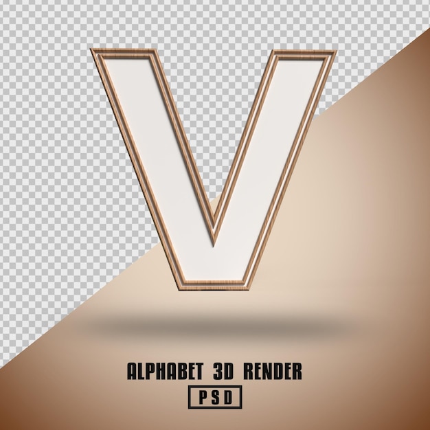 3D RENDER ALPHABET WOOD TEXTURE