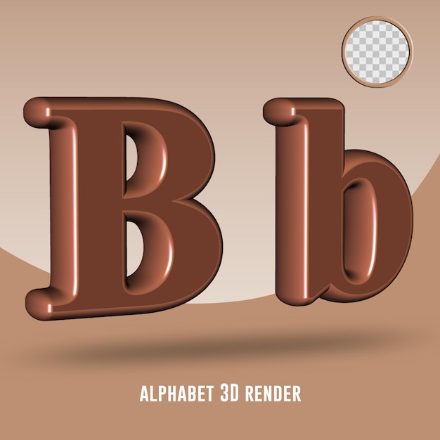 3d render alphabeth chocolate color