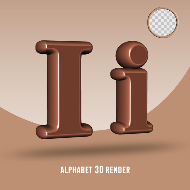 3d render alphabeth chocolate color