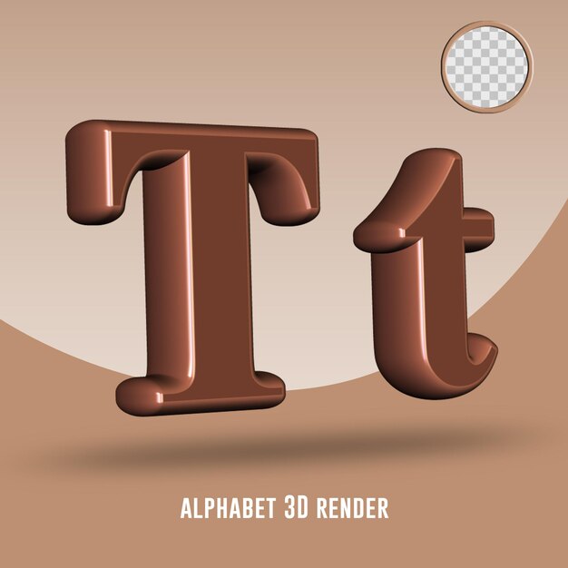 PSD rendering 3d color cioccolato alfabetico