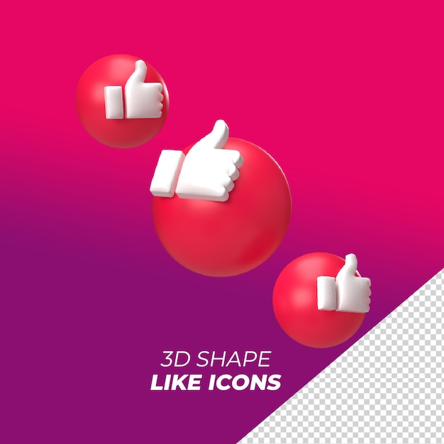 3d render als pictogram voor sociale media met geïsoleerde achtergrond