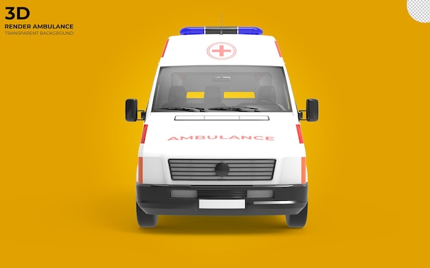 3d render ambulance van auto mockup