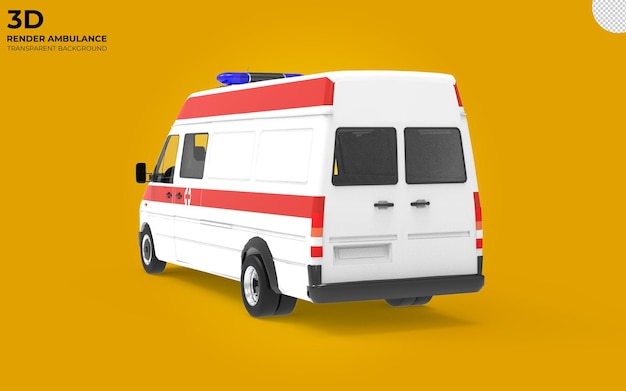 Rendering 3d mockup di auto furgone ambulanza