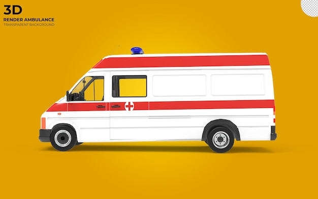 3d render ambulance van car mockup