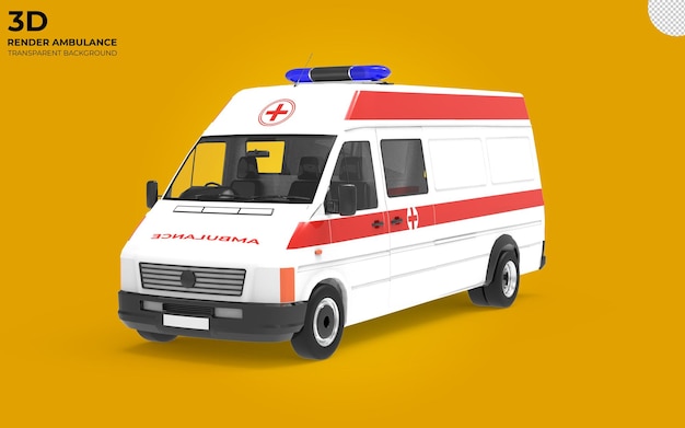 Rendering 3d mockup di auto furgone ambulanza