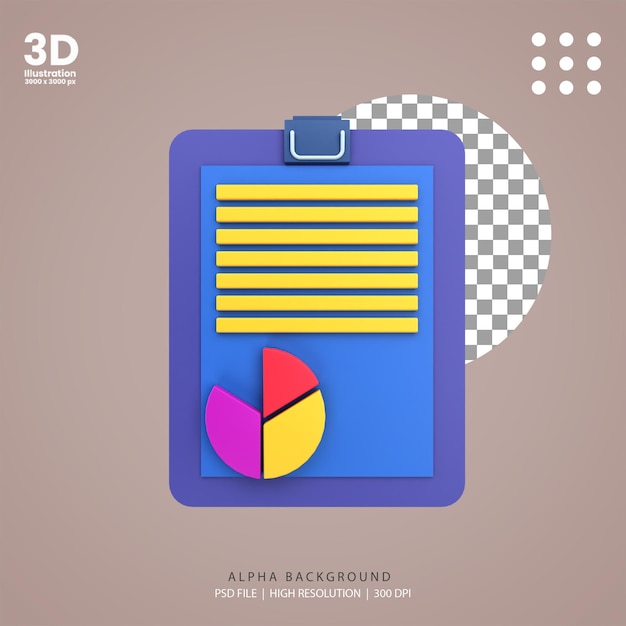 Illustrazione del rapporto di analisi del rendering 3d