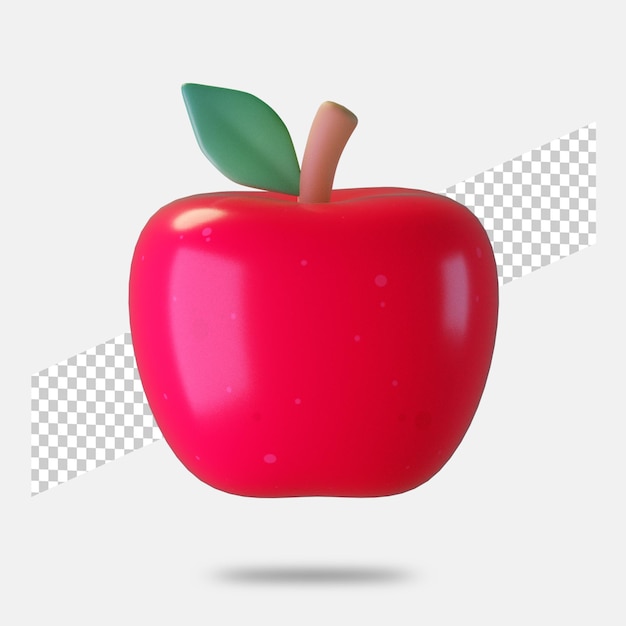 3d render icona mela isolata