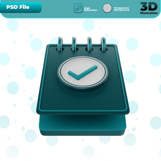 PSD 3d render appointment icon illustration