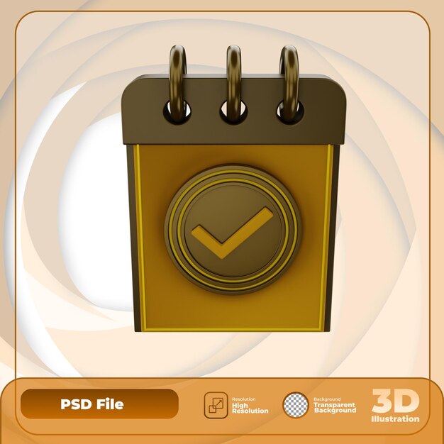 PSD 3d render appointment icon illustration