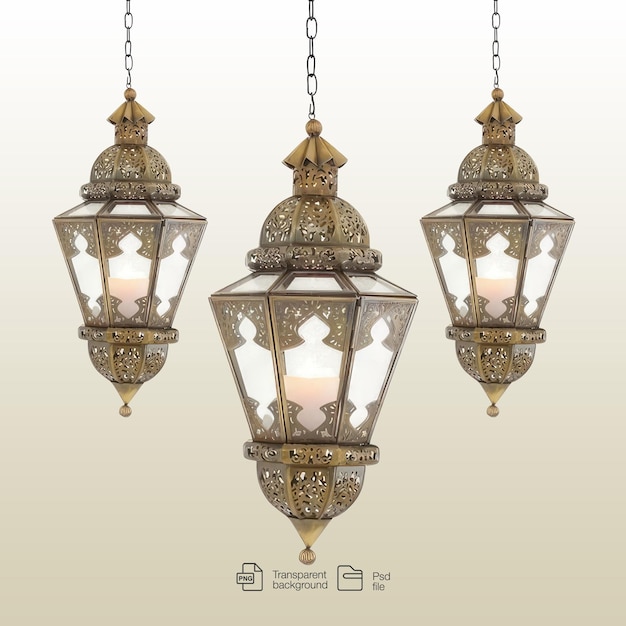 PSD 3d render arabic lanterns