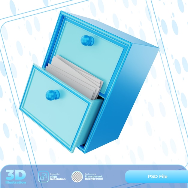 PSD 3d render archive box illustration