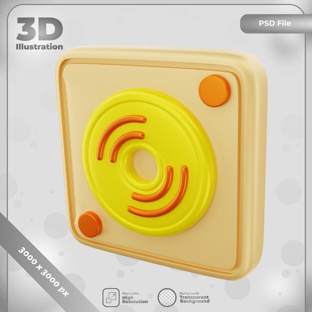 PSD 3d render audio player