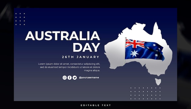 3d render australië dag bannersjabloon