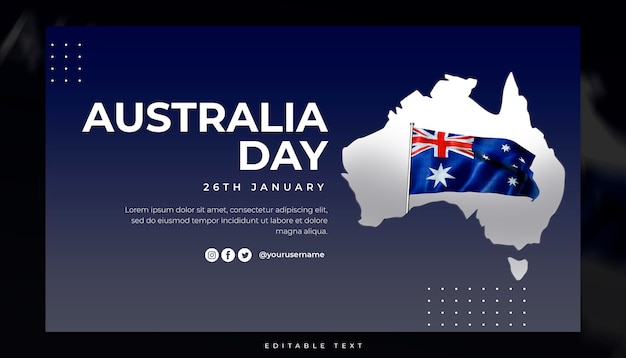 PSD 3d render australië dag bannersjabloon