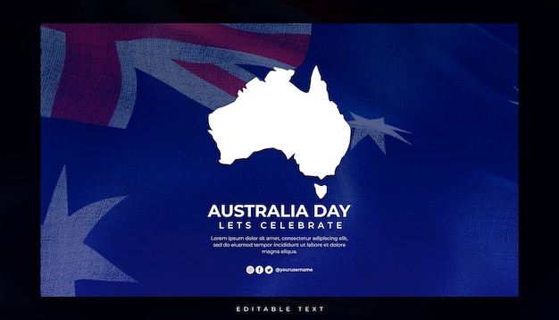 3d render australië dag bannersjabloon