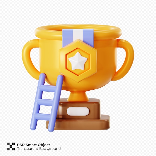 PSD 3d render of award icon illustration isolated