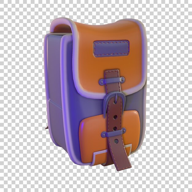 PSD 3d render backpack cartoon