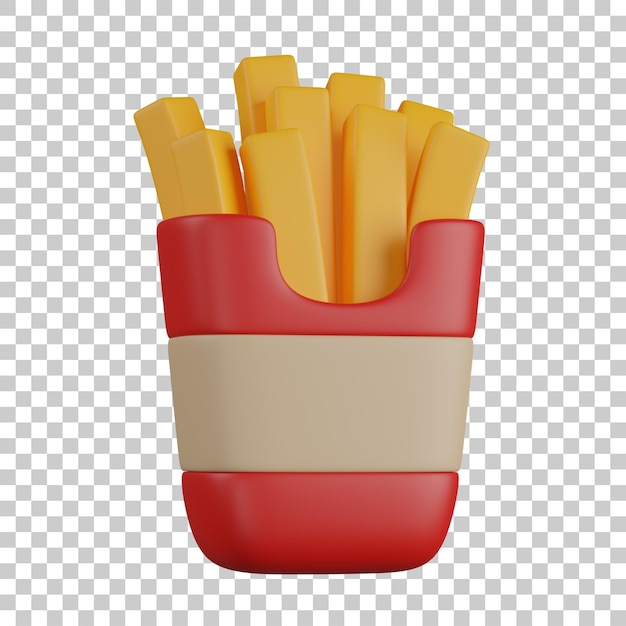 3d render bag of FRIES illustration