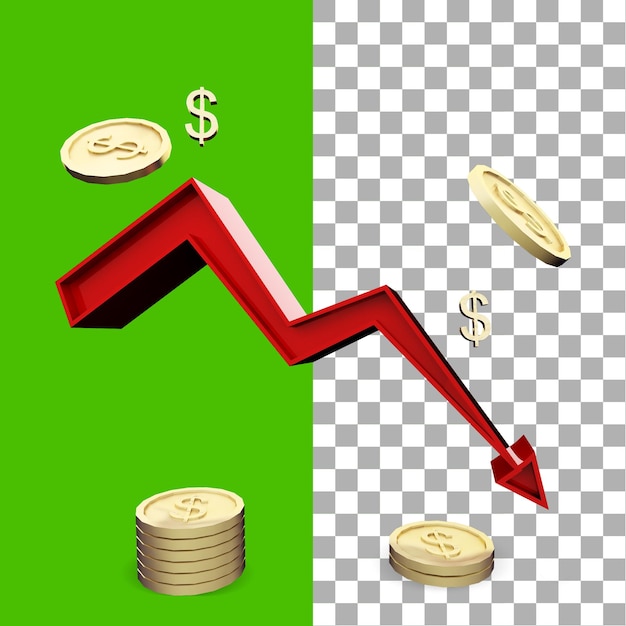 3D 렌더링 은행 파산 금융 실패