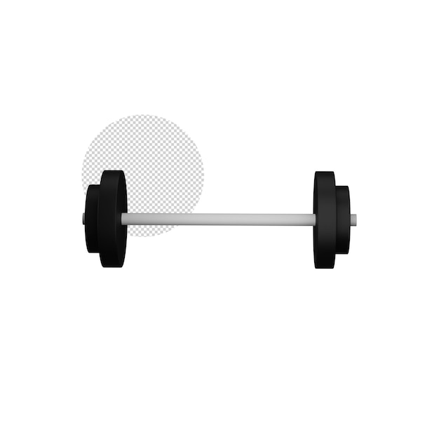 3d render of barbell icon in grey color