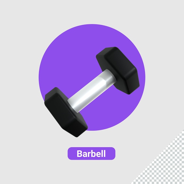 PSD 3d render of barbell icon