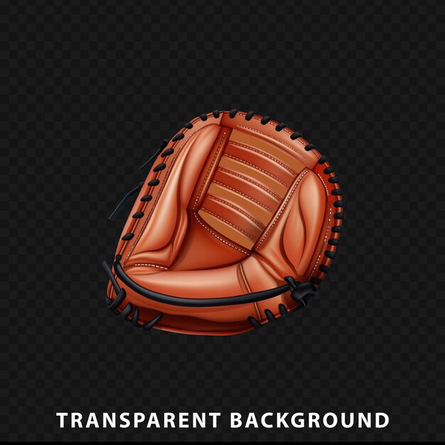 PSD 3d render baseball glove isolated on transparent background
