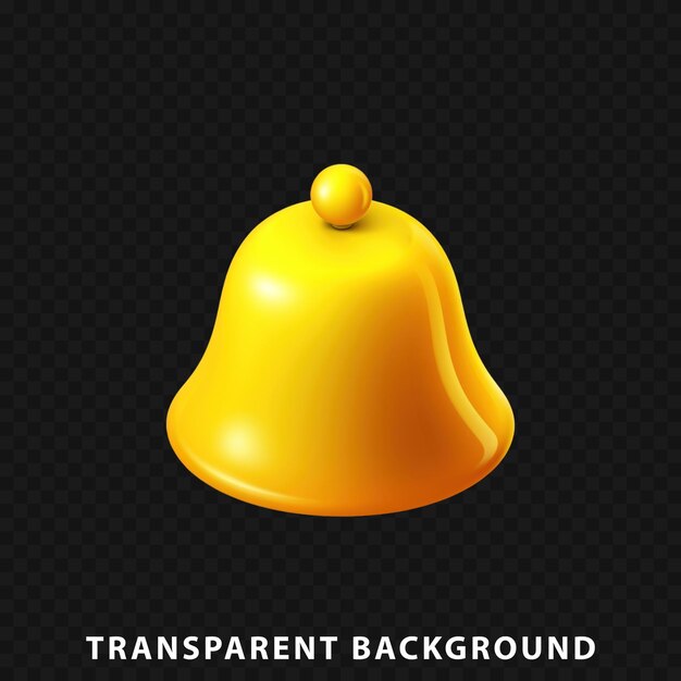 PSD 3d render bell isolated on transparent background