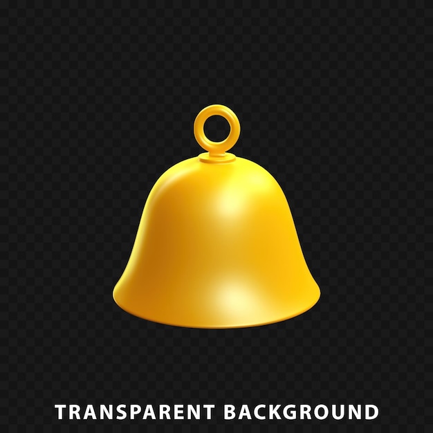 PSD 3d render bell isolated on transparent background