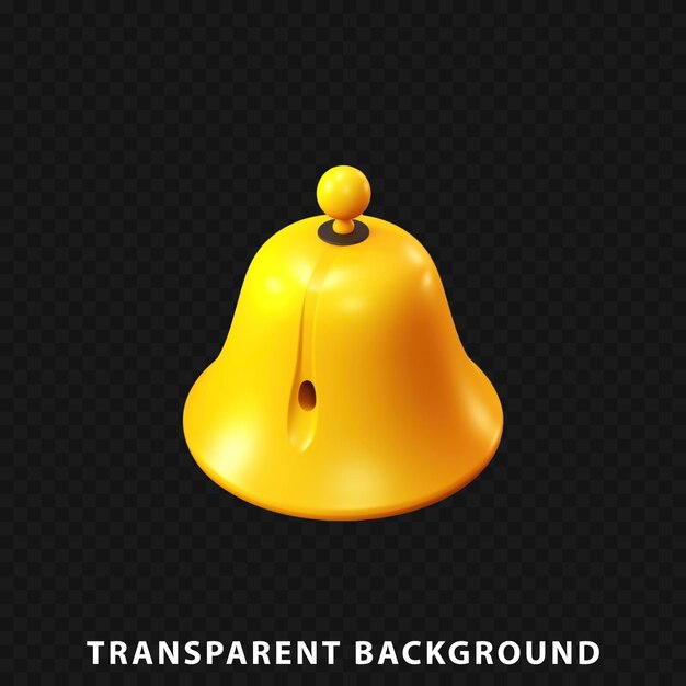 PSD 3d render bell isolated on transparent background