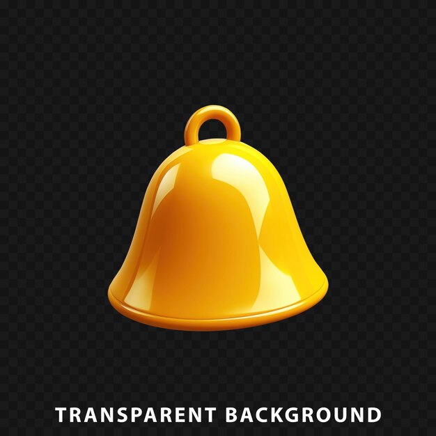 PSD 3d render bell isolated on transparent background