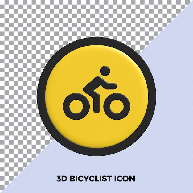 PSD 3d render bicycles road sign