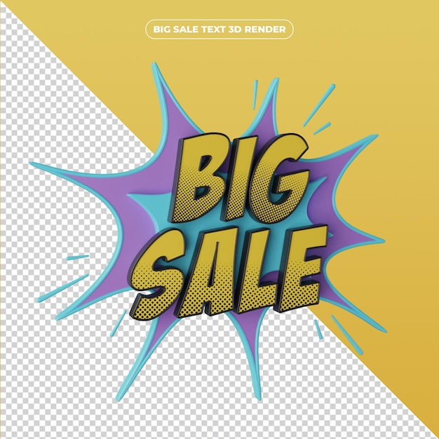 3d render big sale banner