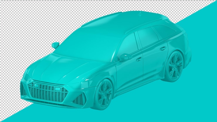 PSD 3d 렌더링 자작나무 자동차