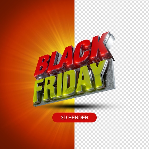 마케팅을 위한 3d Render Black Friday 게시물