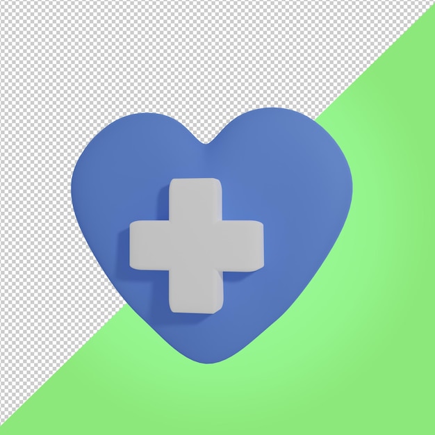 3d render blauw liefde hart medisch pictogram