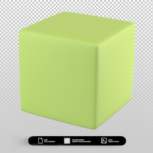 Icona del cubo a blocchi di rendering 3d