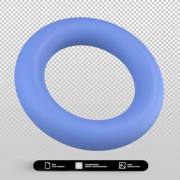 3d render blocky torus icon